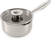 ELLE Gourmet Classique RVS Sauspan met Deksel - Ø 16 cm - Steelpan - PFAS vrij - Inductie Pan