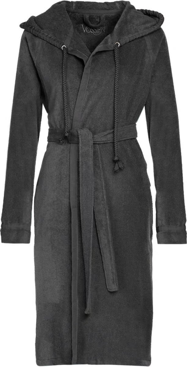 Vossen Unisex Badjas met Capuchon - L - Graphit - 100% Katoen | Microcotton