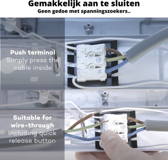 Proventa LED TL 4 luminaires doubles à 8 tubes 150 cm - Lumière blanche froide 6500 K - Étanche - 4 pièces
