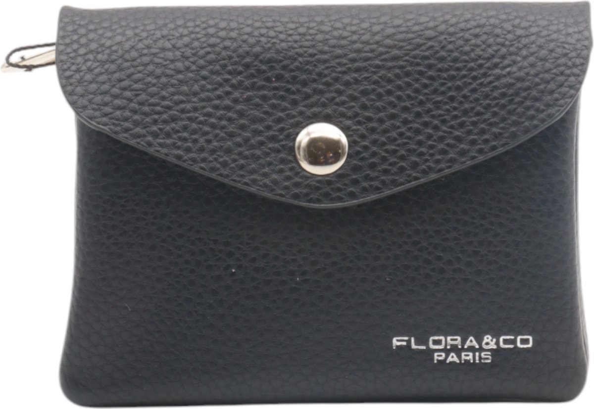 Flora & Co - Dames Portemonnee - Portefeuille - Beurs - Wallet - met rits - zwart