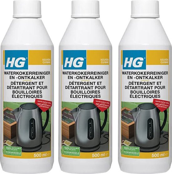 HG nettoyant et détartrant pour bouilloire 3 pièces + éponge KD offerte