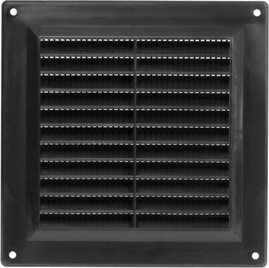 Grille d'aération carrée 150x150 mm noire - VR1515M