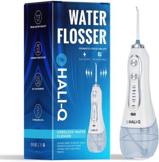 Hali-Q - Elektrische Waterflosser - Draadloos - Met Fijne Waterstraal - Krachtige Batterij - Waterproof IPX7