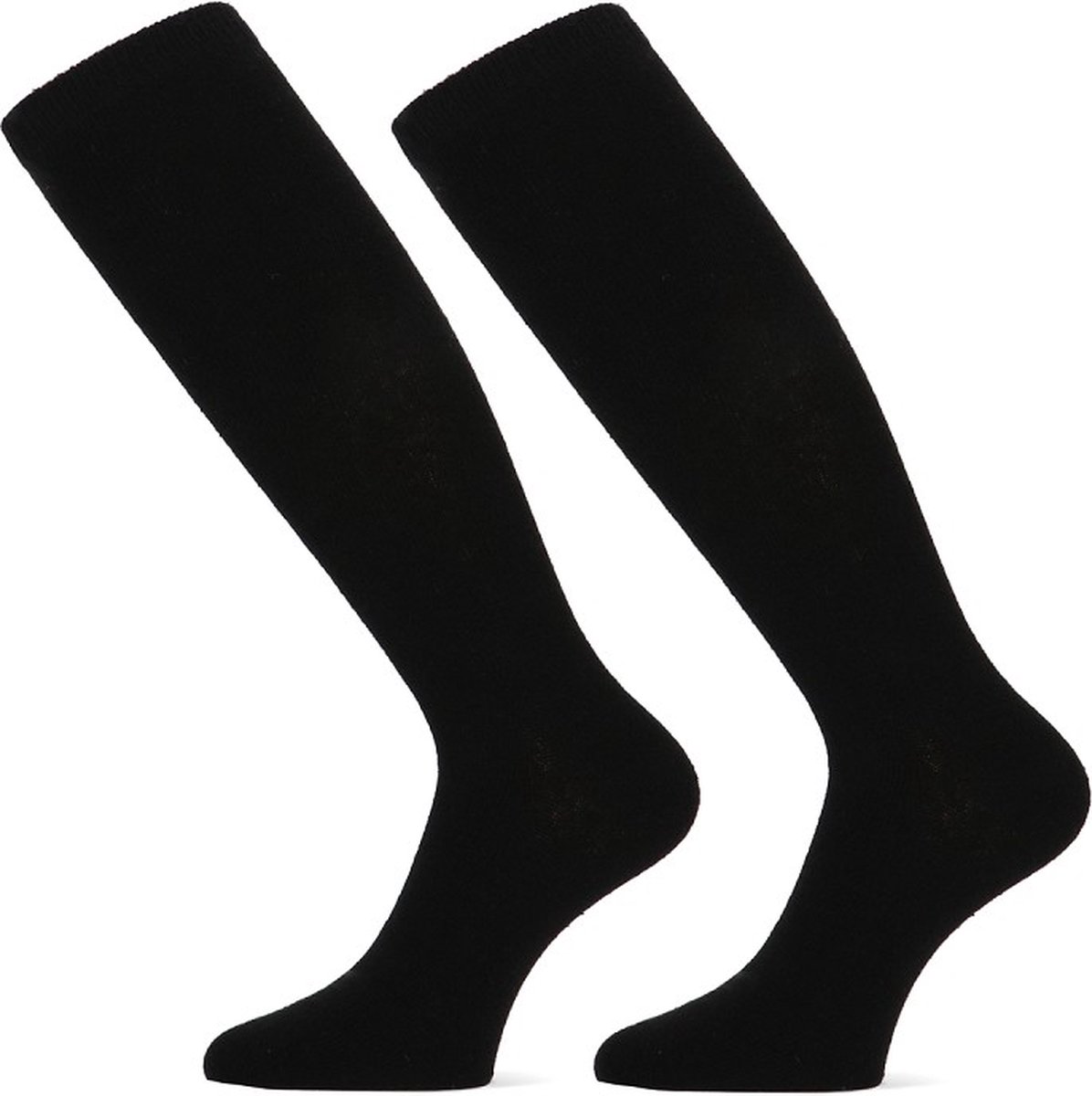 Teckel Unisex Kniekousen Wol Zwart 36-42 2 paar