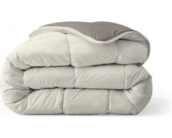 Zelesta® Royalbed Tender Grey & Cream 200x200cm - Dekbed zonder overtrek - 30 dagen proefslapen - Wasbaar hoesloos dekbed - Bedrukt dekbed - All year zomerdekbed & winterdekbed