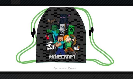 Minecraft: Gym- zwemtas 35x46cm, Mine craft tas, Gymtas, Zwemtas, Minecraft, Rugzak