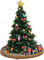 Boîte à musique sapin de Noël avec train en marche 18cm de haut