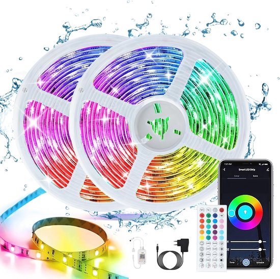 IP65 Waterdichte RGB LED Strip 20M met Afstandsbediening en App - 16 ...