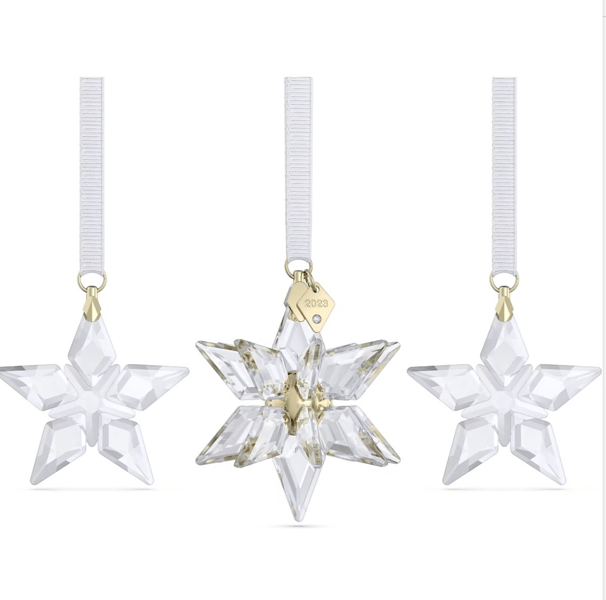 Swarovski beeldjes ornament set 3D 5655102 | Annual Edition, decoratie voor feestdagen, wit glanzend design