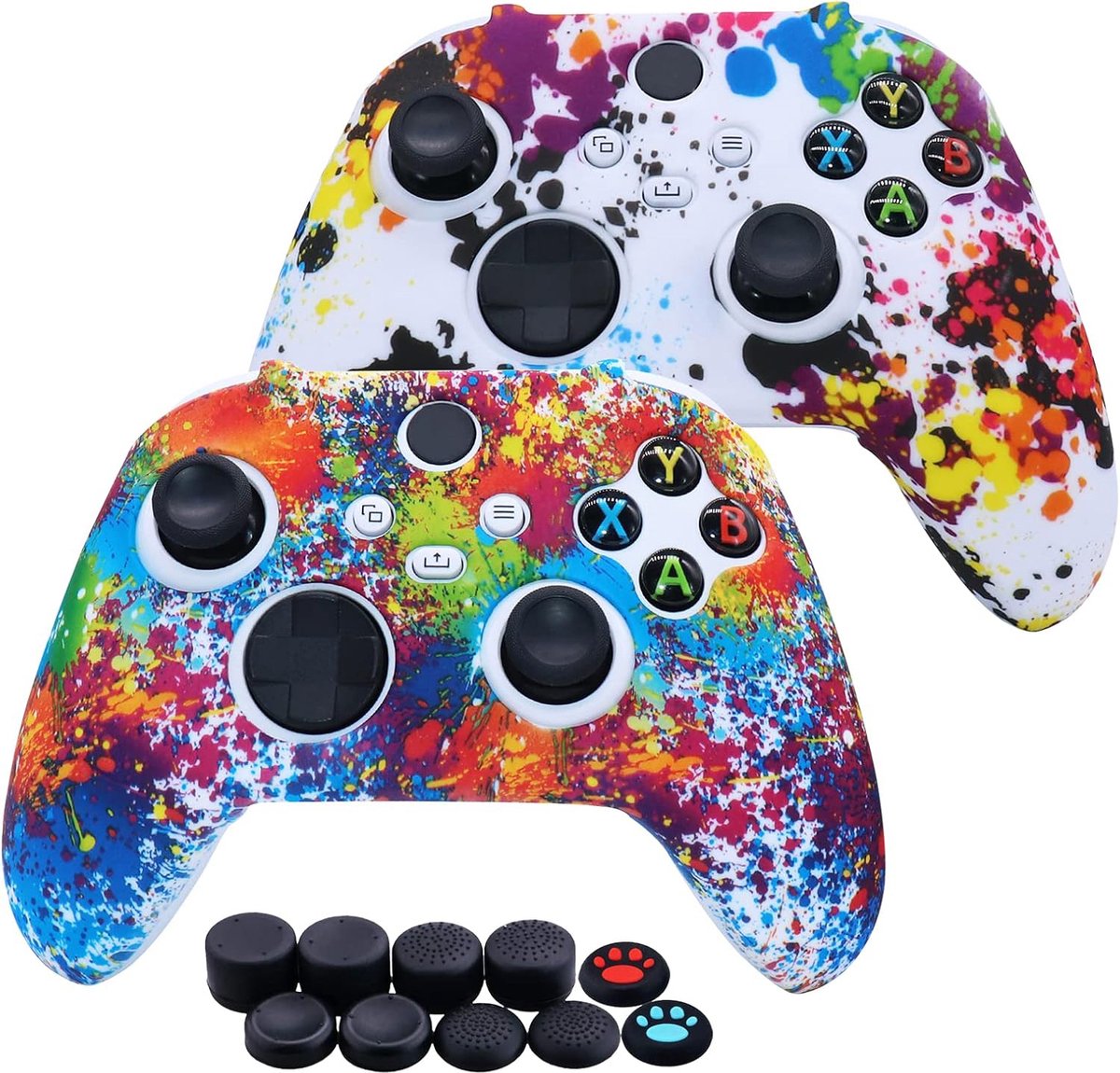 Zachte Siliconen Cover voor Xbox Series X-S Controller - Zweetbestendig & Anti-Slip met 10 Duimgrepen