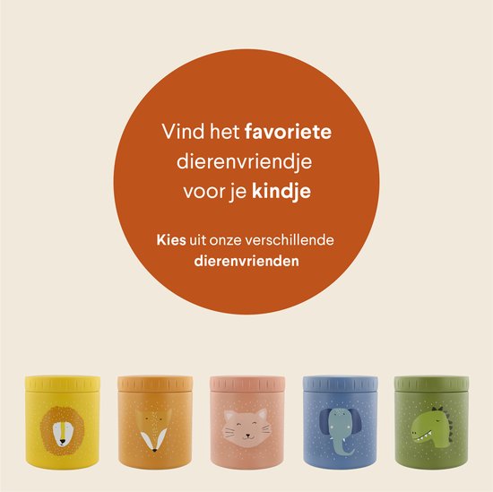 Trixie Thermos container - Mr. Fox - Thermo lunchpot voor kinderen - 500 ML - RVS Lunchbox - Oranje van Trixie — afbeelding 2