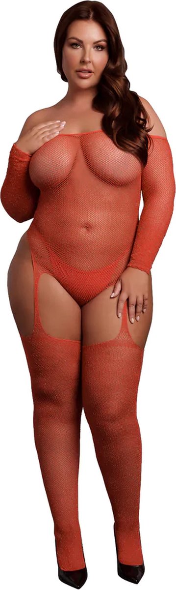 Goedkoopste Glimmende bodystocking met blote schouders