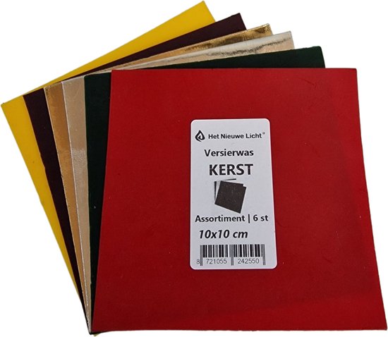 Het Nieuwe Licht® - Versierwas - wasfolie - KERST - 10x10cm