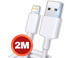 iPhone Oplaad Kabel Lightning - 2 meter - 12 / 12 PRO / 12 PRO MAX / 11/ 11 PRO (MAX) / XS / XR/ X / iPhone 8 / 8 Plus/ iPhone SE/ 6 / 5 / 5SE - premium kwaliteit - Oplaadkabel - wit