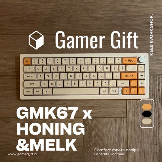 GG67 x Honing&Melk - Draadloos - Gaming Toetsenbord - Mechanisch Toetsenbord - RGB - Gateron Switch - Wit