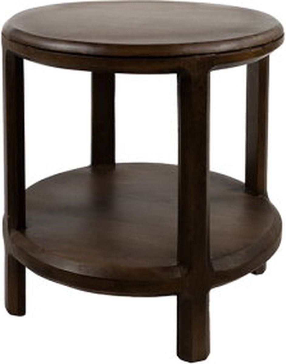 Bijzettafel Jumbo rond mangohout Ø50 cm - walnoot