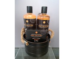 geschenk set mannen verjaardag - vader dag - leuk kado - grappig geschenk - kerst pakje - verzorging berk ceder - shampoo- douche gel - zeep - douche spons