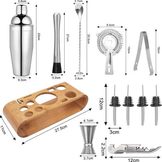 Barfly M37101GD Cocktail Set, 5-Piece Basics, Gold