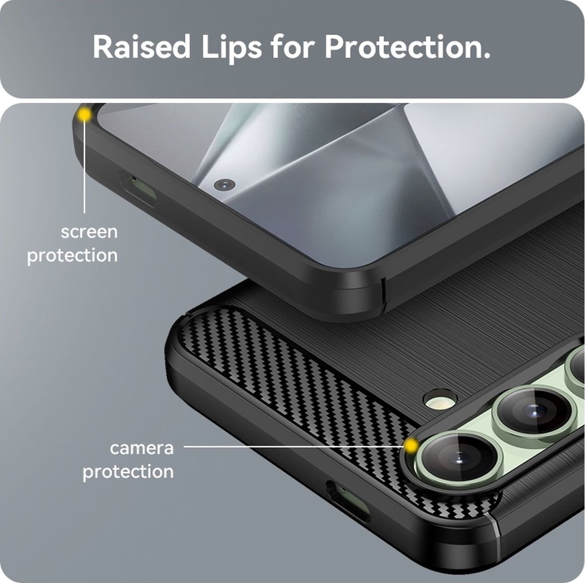 Mobigear Hoesje geschikt voor Samsung Galaxy S24 FE Telefoonhoesje Flexibel TPU | Mobigear Brushed Slim Backcover | Galaxy S24 FE Case | Back Cover - Zwart