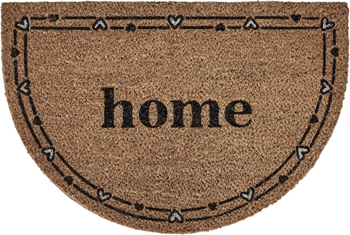 MD-Entree MD Entree - Deurmat - Kokosmat - Finesse - Hearts Border Home - 40 x 60 cm Bruin