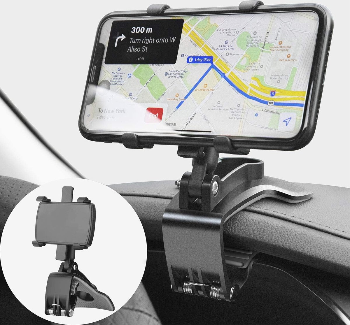 Goedkoopste Verstelbare 360° Draaibare Auto Telefoonhouder - Universele Smartphonehouder voor 4 tot 7 inch Telefoons