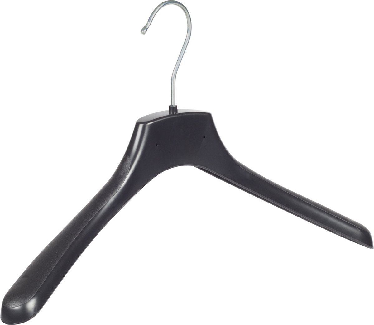 De Kledinghanger Gigant - Mantelhanger - Kostuumhanger - Jassenhanger - Volwassenen - FR38 - 20 Stuks - Kunststof - Zwart - Gebogen Model - Schouderverbreding 3,3 cm - 38 cm - Kledinghanger - Kleerhanger - FR-Serie (FR38_00/20)