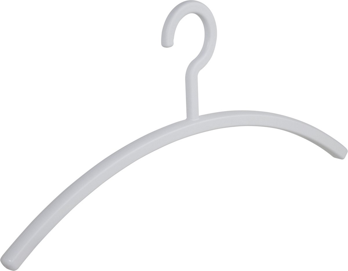De Kledinghanger Gigant - Garderobehanger - Jassenhanger - Volwassenen - 6351 - 8 Stuks - Primus - Kunststof - Wit - 45 cm - Kledinghanger - Kleerhanger (6351_01/8)