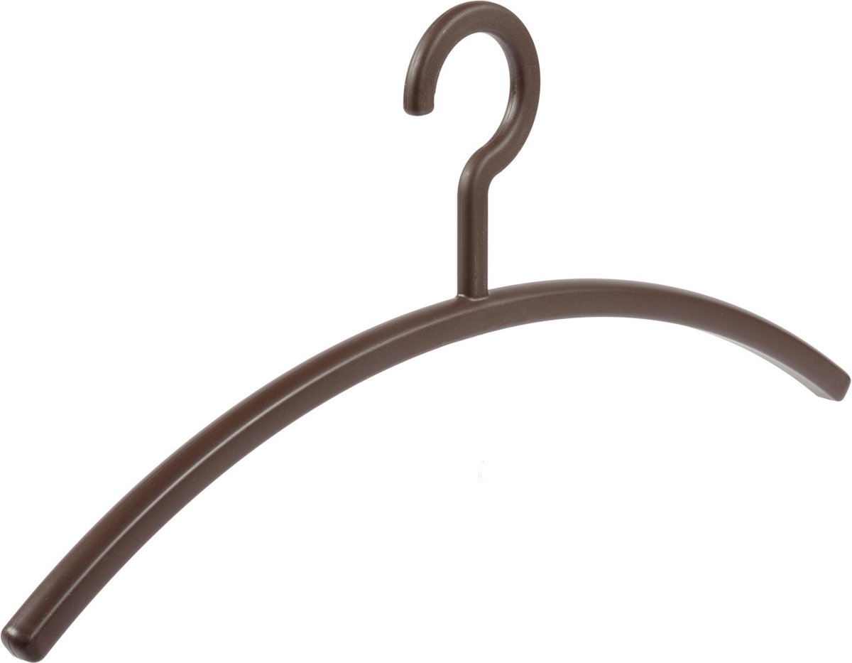 De Kledinghanger Gigant - Garderobehanger - Jassenhanger - Volwassenen - 6351 - 8 Stuks - Primus - Kunststof - Bruin - 45 cm - Kledinghanger - Kleerhanger (6351_23/8)