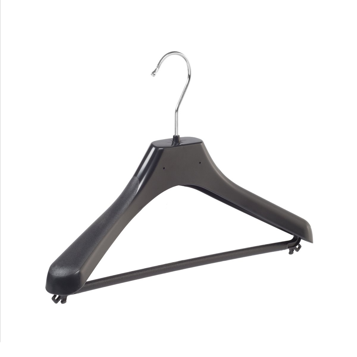 De Kledinghanger Gigant - Mantelhanger - Kostuumhanger - Jassenhanger - Kinderen - LX36 - 20 Stuks - Kunststof - Zwart - Gebogen Model - Schouderverbreding 4,2 cm - Broeklat - 36 cm - Kinderhanger - Kledinghanger - Kleerhanger - LX-Serie