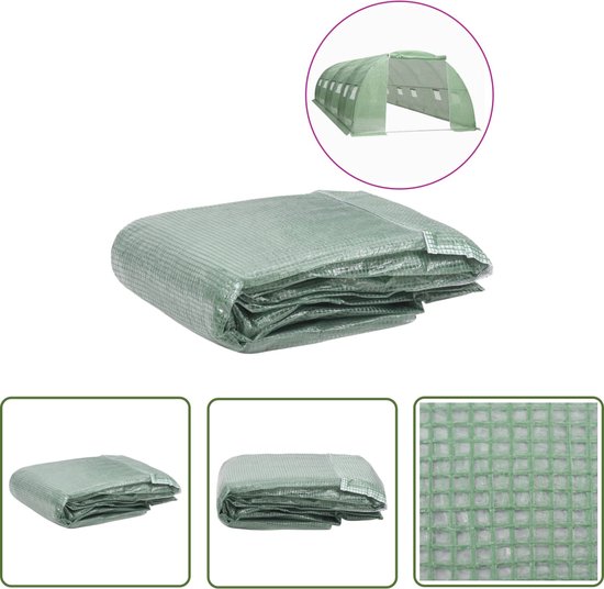 Couverture de Serre de Remplacement The Living Store - 400x600x200 cm - PE - Vert