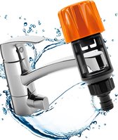 Tuinslangkoppeling - 2 Stuks - Universele Keuken / Badkamerkraan Naar Tuinslangadapter - Abs - Geschikt Voor Hozelokes - Universele Waterdief - Tuin - Oranje - Stevig & Duurzaam