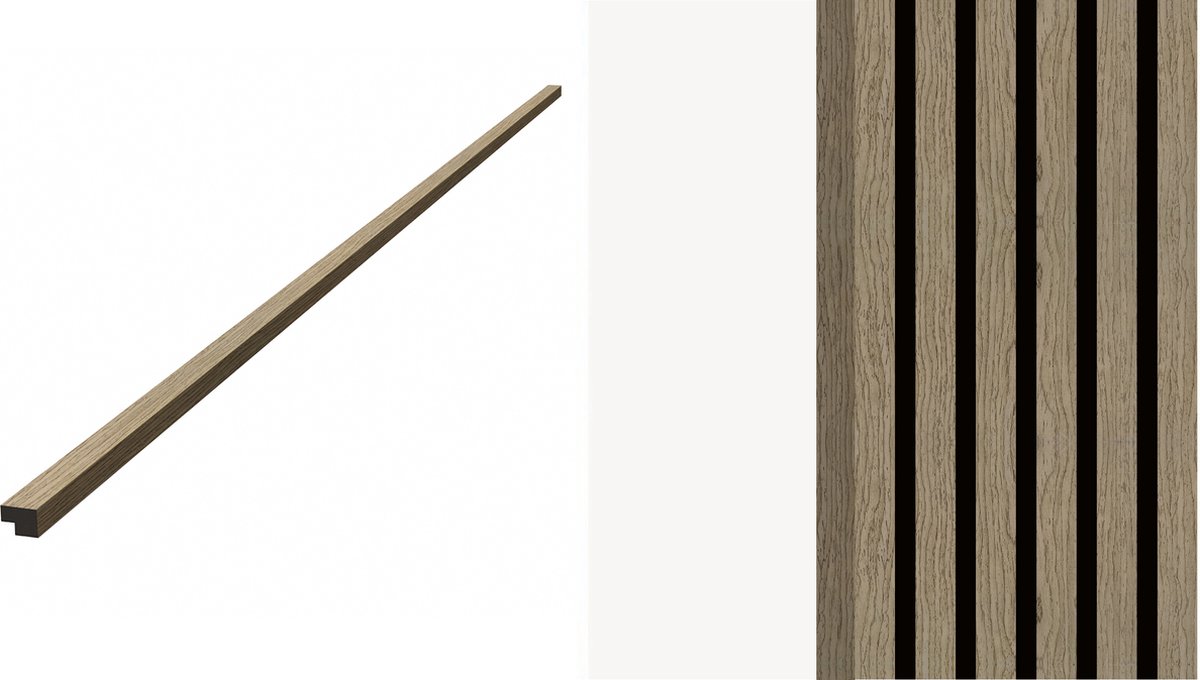 Akupaneldeal - Eindlat Walnut 2600x27mm - Akoestische wandpaneel - lattenwand – akupaneel walnoot bruin