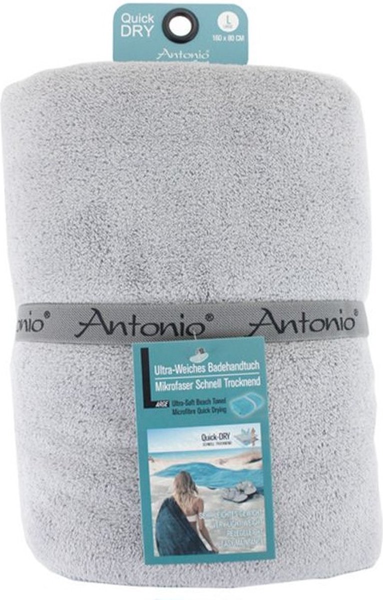 Strandlaken microvezel - grote handdoek 80x160 cm – Knuffelzachte sneldrogende badhanddoek - Lichtgrijs