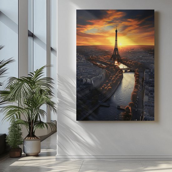 Peinture sur toile - Tour Eiffel - Art - Photo sur toile - Décoration murale - Paris - 60x40x2 cm