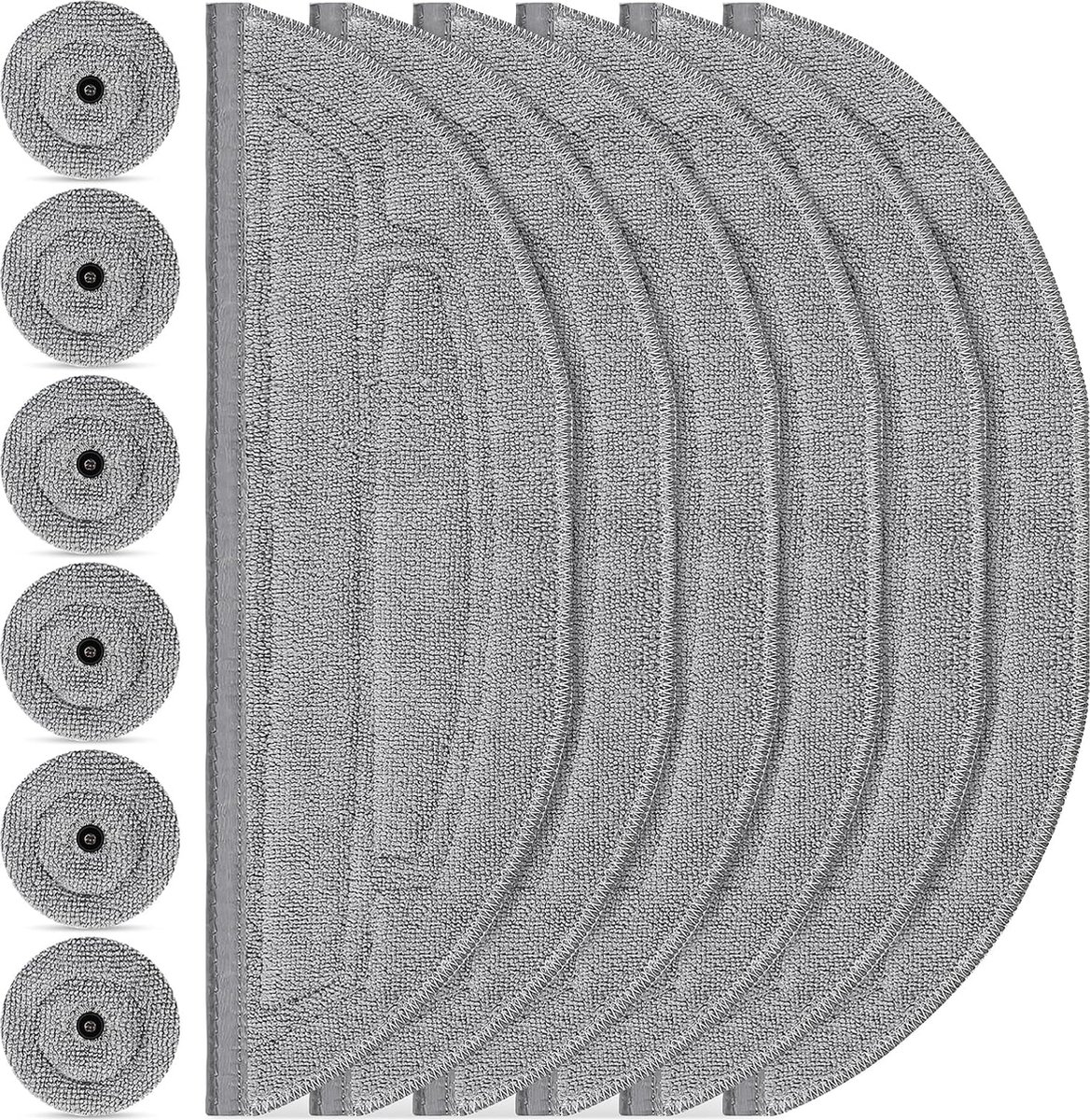 Set van 12 dweildoeken voor Roborock S8 MaxV Ultra robotstofzuiger, 6 dweilen en 6 zijwisser, zilverionen microvezel VibraRise 3.0 dweilsysteem, accessoires