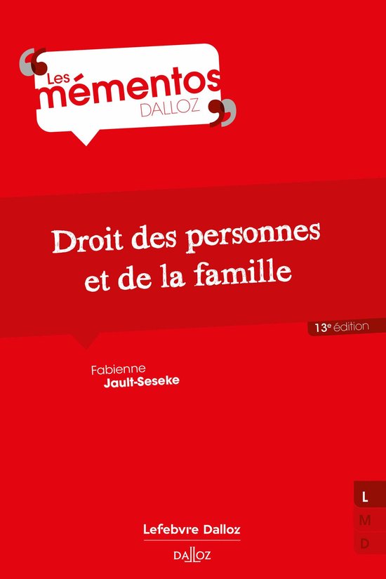 Mémentos - Droit des personnes et de la famille 13ed - cover