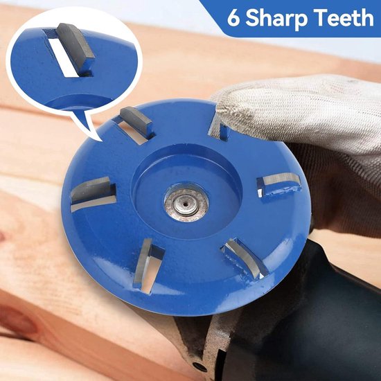 Outil de disque de sculpture sur bois Power - Fraisage du bois - Meulage du travail du bois - Polissage - Diamètre 90 mm - pour meuleuse d'angle d'ouverture de 16 mm