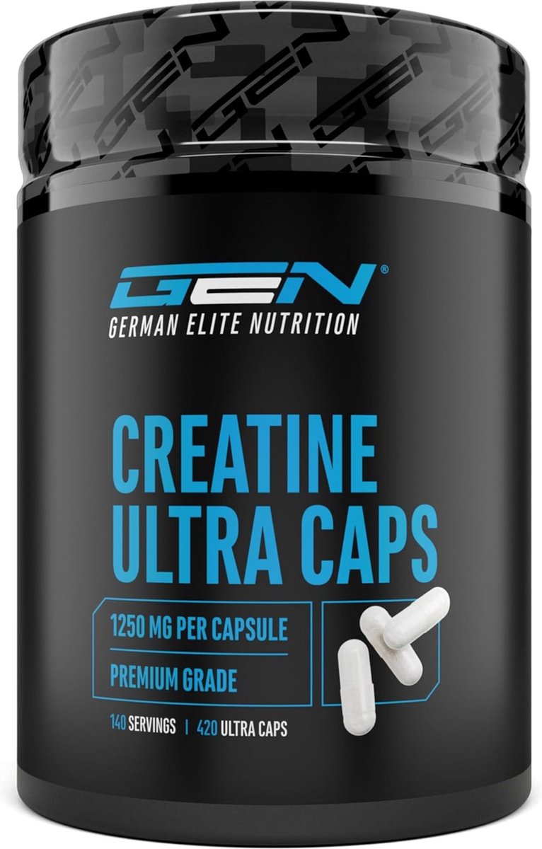 Goedkoopste Creatine Ultra Caps - 420 capsules met elk 1250 mg zuiver creatinemonohydraat - Premium Ultrafijn Meshfactor van 200 - Hoge dosering