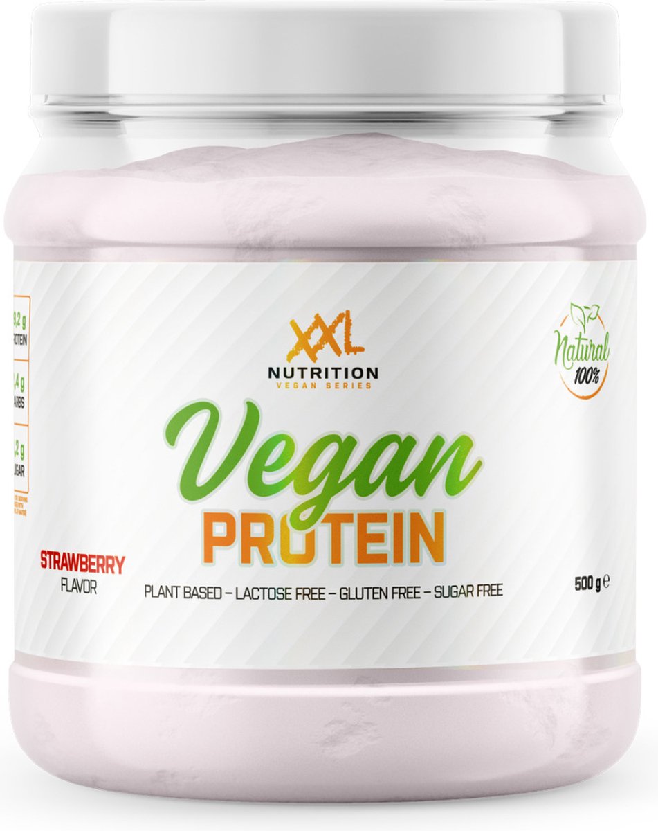 Goedkoopste XXL Nutrition - Vegan Protein - Tot 20 Gram Eiwit - Eiwitshake, Erwten Eiwit Isolaat - Eiwitpoeder, Proteďne - 100 Natuurlijk & Plantaardig - Diverse Smaken - Aardbei - 500 gram (20 shakes