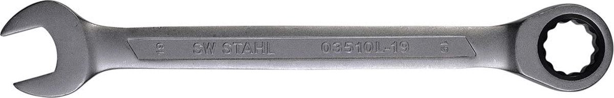 SW-Stahl 03510L-19 Ringratelsleutel 19 mm I fijnvertand met 72 tanden I steeksleutel met ringratel I ringratelsleutel I ringratelsleutel