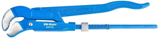 Clé à pipe SW-Stahl 42210L 1 pouce 335 mm I clé à pipe à mâchoire en S I pince de plombier antidérapante forgée et peinte I pince en acier au chrome-vanadium I raccord de tuyau I clé à pipe bleue