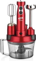 Goldmaster GM-7239 - 5-in-1 Hakmolen - Blender - Staafmixer - Snijmachine -  2-traps - 1000W - Rood