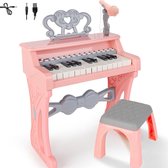 Bol.com White-label® Kinder Piano - Kinderspeelgoed - Baby Keyboard - Roze en Grijs aanbieding