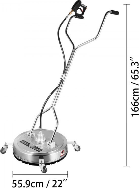 Oppervlaktereiniger - 22 inch - 4000 PSI - 3/8 QC - Vlakke Reiniger — afbeelding 2