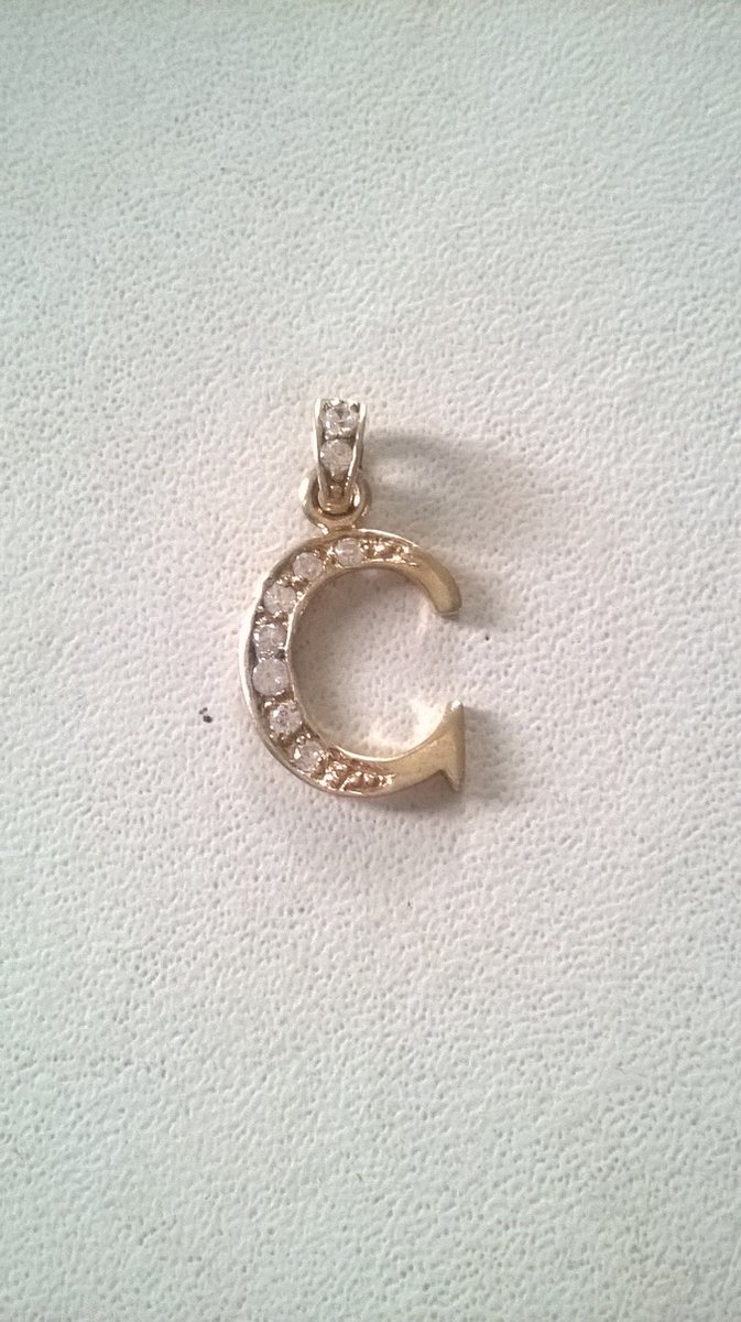 Gemstones-silver letterhanger C 925-sterling zilver en 14K goudverguld met zirkonia