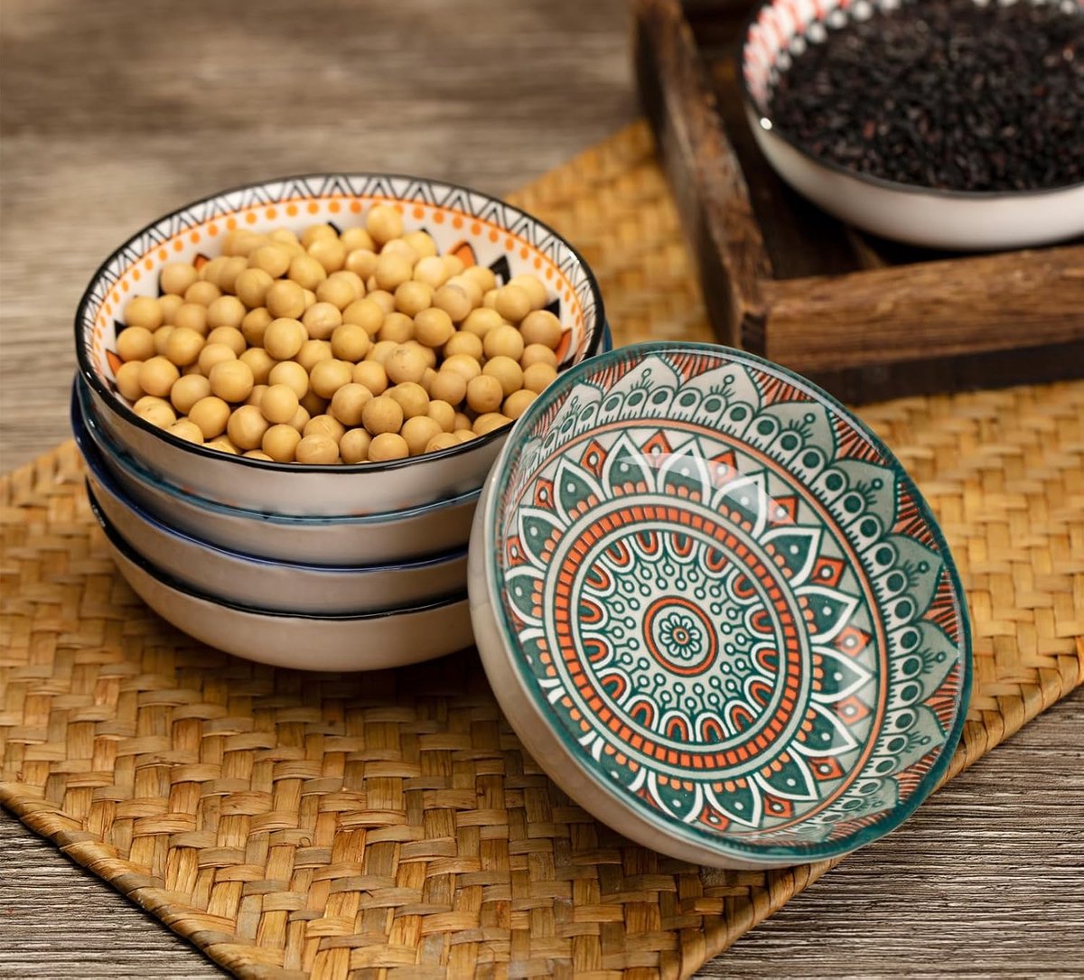 Teocera Set van 5 inch porseleinen kleine kommen, 6 oz kleine serveerschalen voor dessert, ijs, snack, dompelen, bijgerechten, magnetron- en vaatwasmachinebestendig - wit Teocera Set van 5 inch porseleinen kleine kommen, 6 oz kleine serveerschalen voor dessert, ijs, snack, dompelen, bijgerechten, magnetron- en vaatwasmachinebestendig - wit