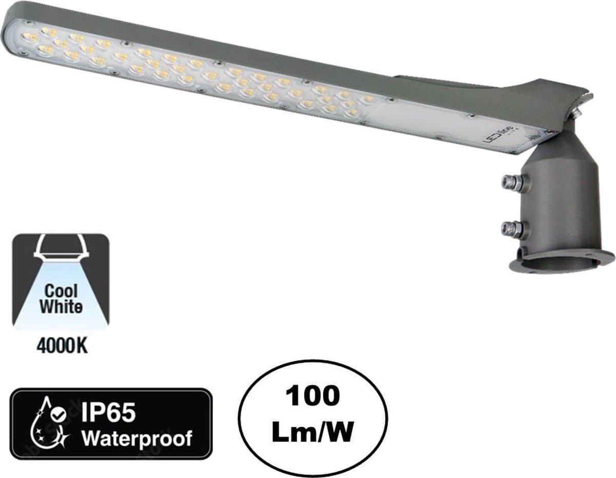 LED Line - LED Straatlamp IP65 - 100W 100lm p/w - 4000K 840 - Grijs