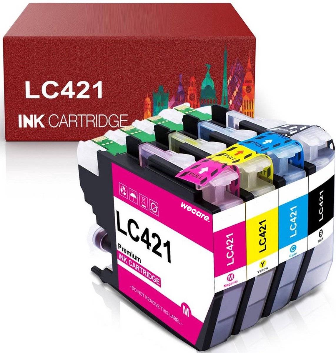 4-pack | Geschikt voor Brother LC-421XL Multipack inktcartridges - Geschikt voor DCP-J 1050DW 1140DW 1800DW MFC-J 1010DW