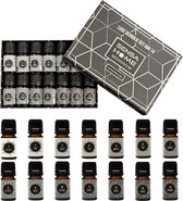 SensaHome Luxe Geuroliën Set van 14 - Premium Geuren voor Luchtbevochtiger, Aromadiffuser, Oliebrander - Variatie Box & Cadeau Set