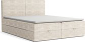 Bol.com Meuba Home - La Perla Boxspring - Beige - 180x200 - Stof - Met topper 8cm aanbieding